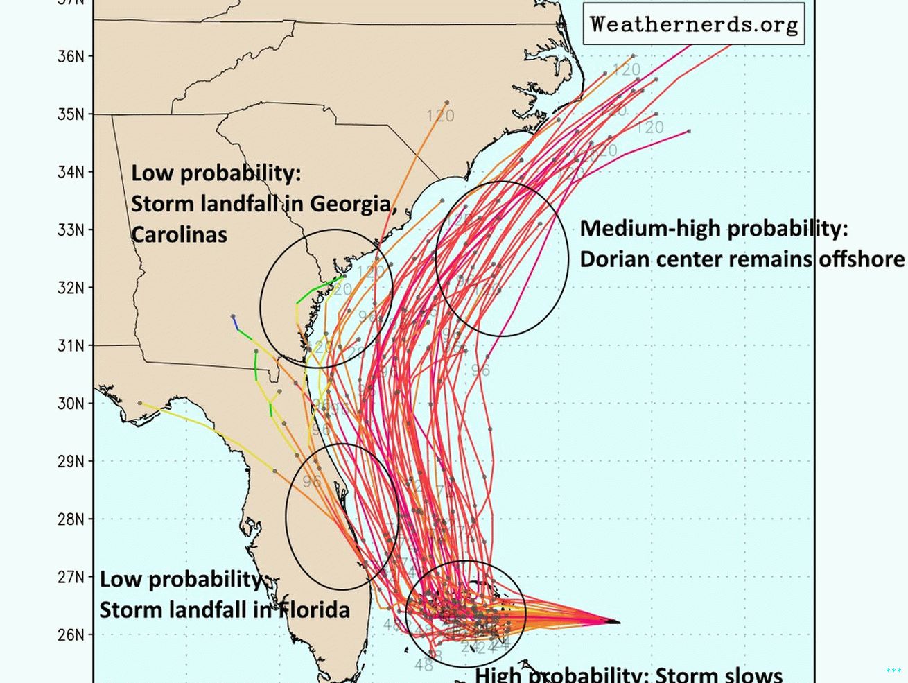 This 地図は、00zヨーロッパモデルのアンサンブルトラックを示しています。  annotations.